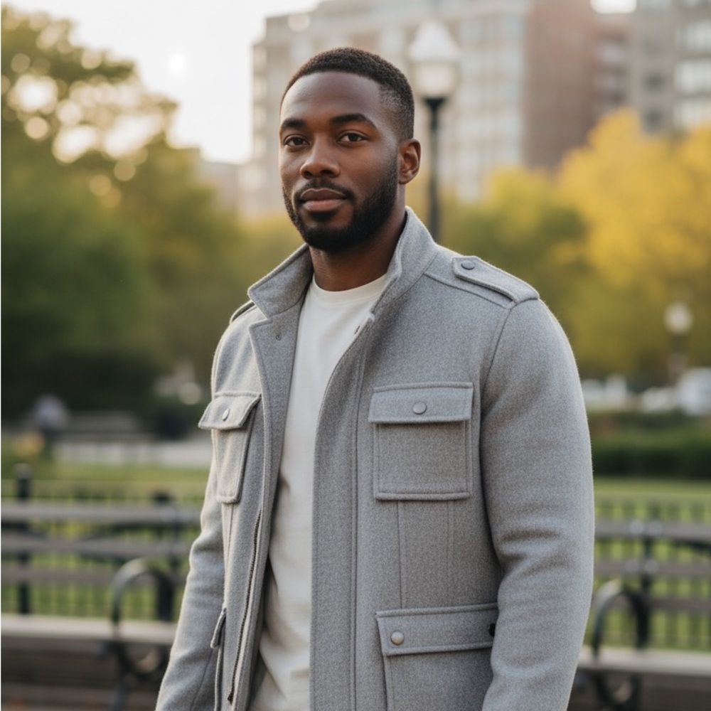Calvin Klein Men's Gray Military Jacket